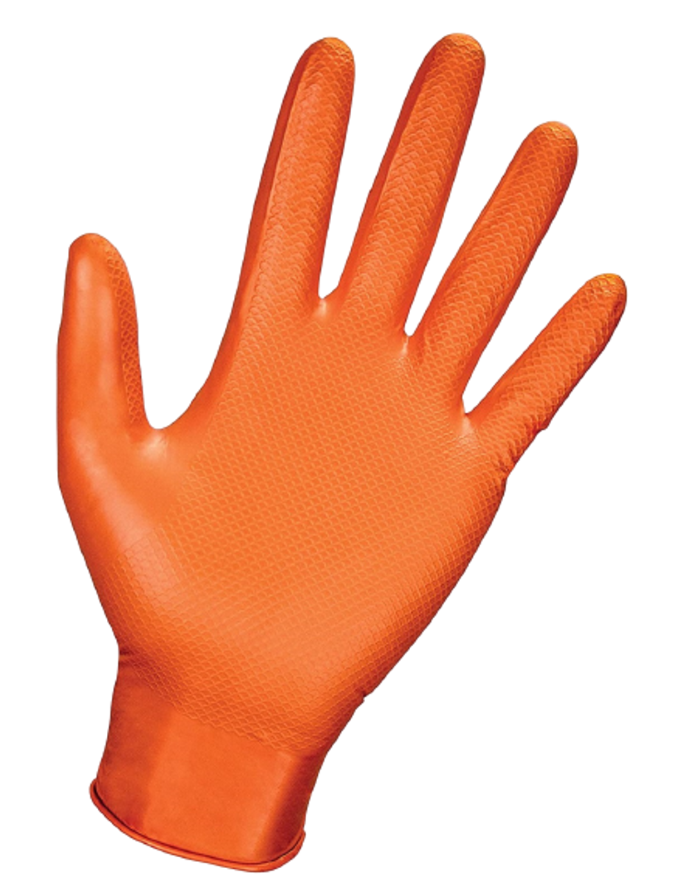 SAS Safety 66572 Astro Grip, Powder-Free Nitrile Gloves, 7 mil, Orange, Medium, 100/Box, Box