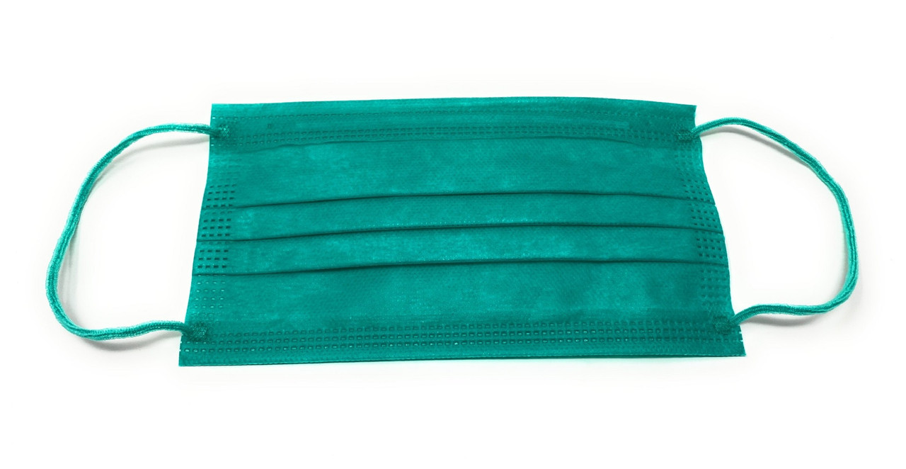 GO COLORS! CP4-005 Vivid Colored Masks, Earloop, 4 Layer,  Green,  50 pcs