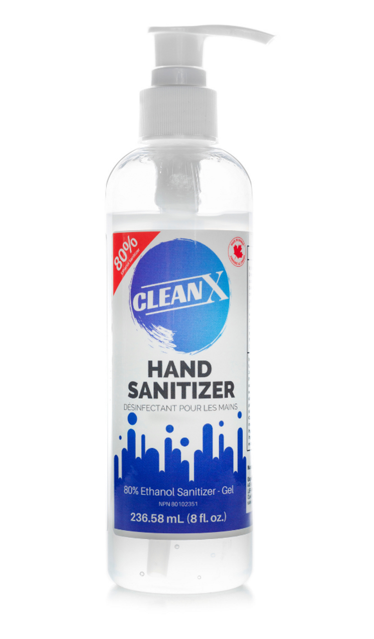 CleanX X016 CleanX 80% Ethanol Gel Hand Sanitizer 8oz- Box of 24