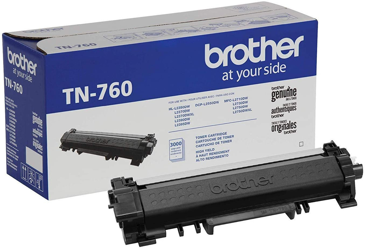 Brother TN-760 High Yield Mono Laser Toner Cartridge, Black, Each