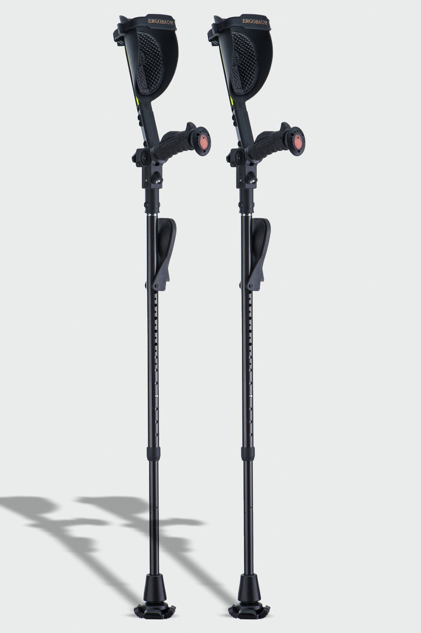 Ergoactives A021 Ergobaum Carbon Fiber Black Mamba Adult Crutch (Pair)