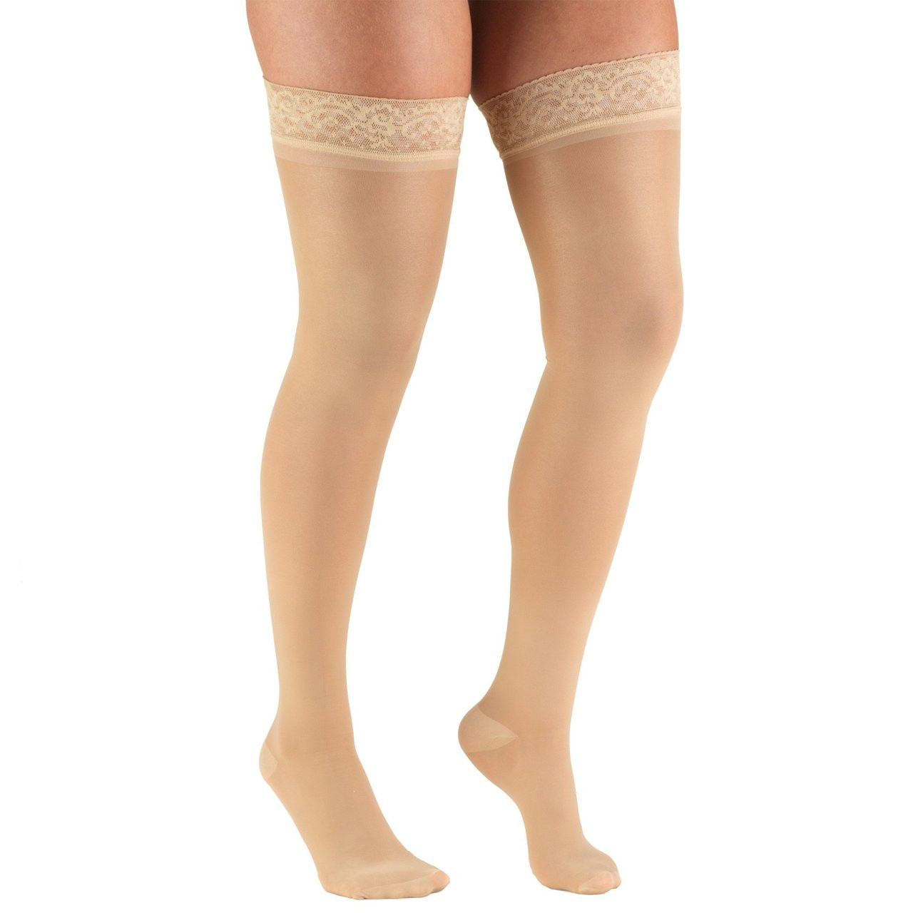 LADIES' TruSHEER HOSIERY 30-40mmHg Thigh-high, beige S-M-L-XL