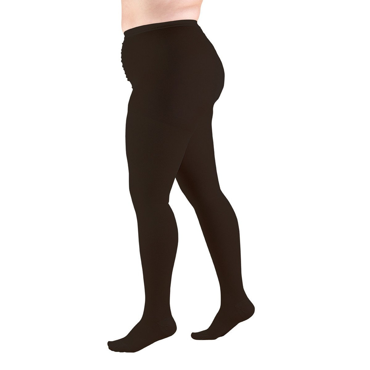 TRUFORM 1758BL Compression 20-30 mmHg Full-Figure Petite Pantyhose, Closed-toe, black P-M-L-XL (1758BL)