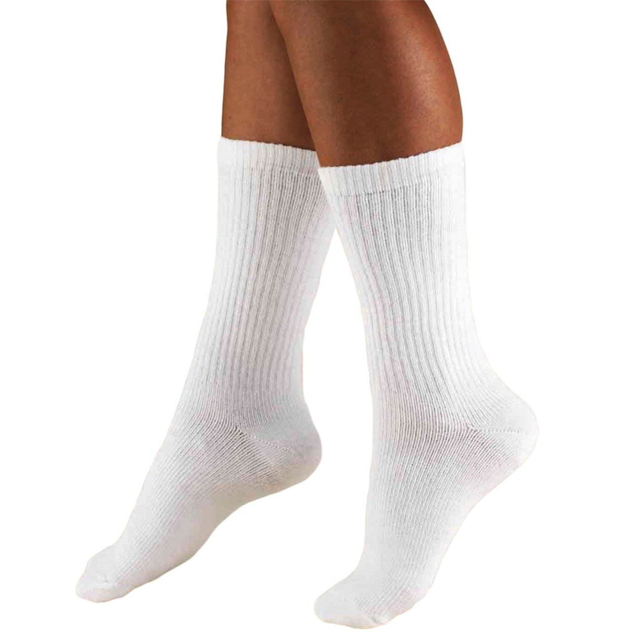 TRUFORM 1932 MEN'S CASUAL Socks 15-20mmHg Athletic Mid-calf socks, white S-M-L-XL