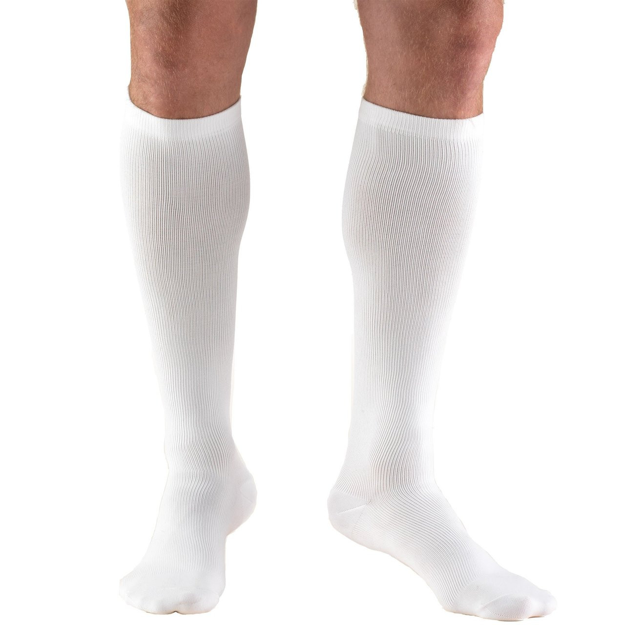 MEN'S DRESS Socks 15-20mmHg Knee-high, white S-M-L-XL (1943WH)