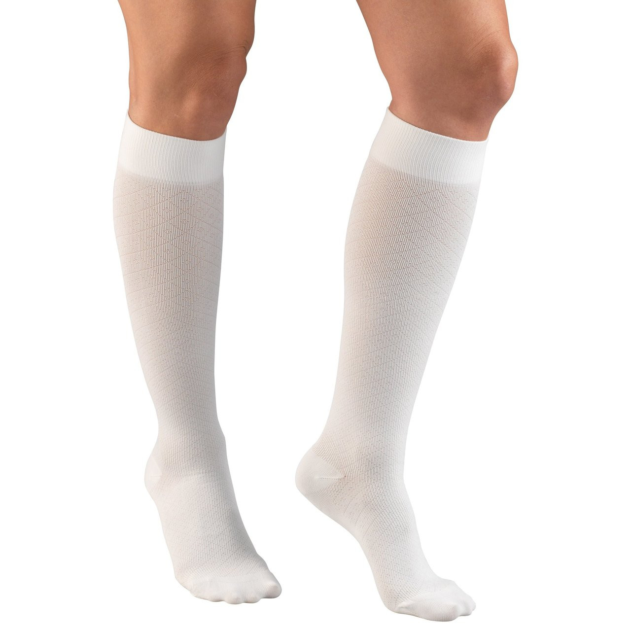 LADIES' HOSIERY KNEE-SOCKS, 15-20mmHg 15-20mmHg Diamond pattern, white S-M-L-XL (1976WH)