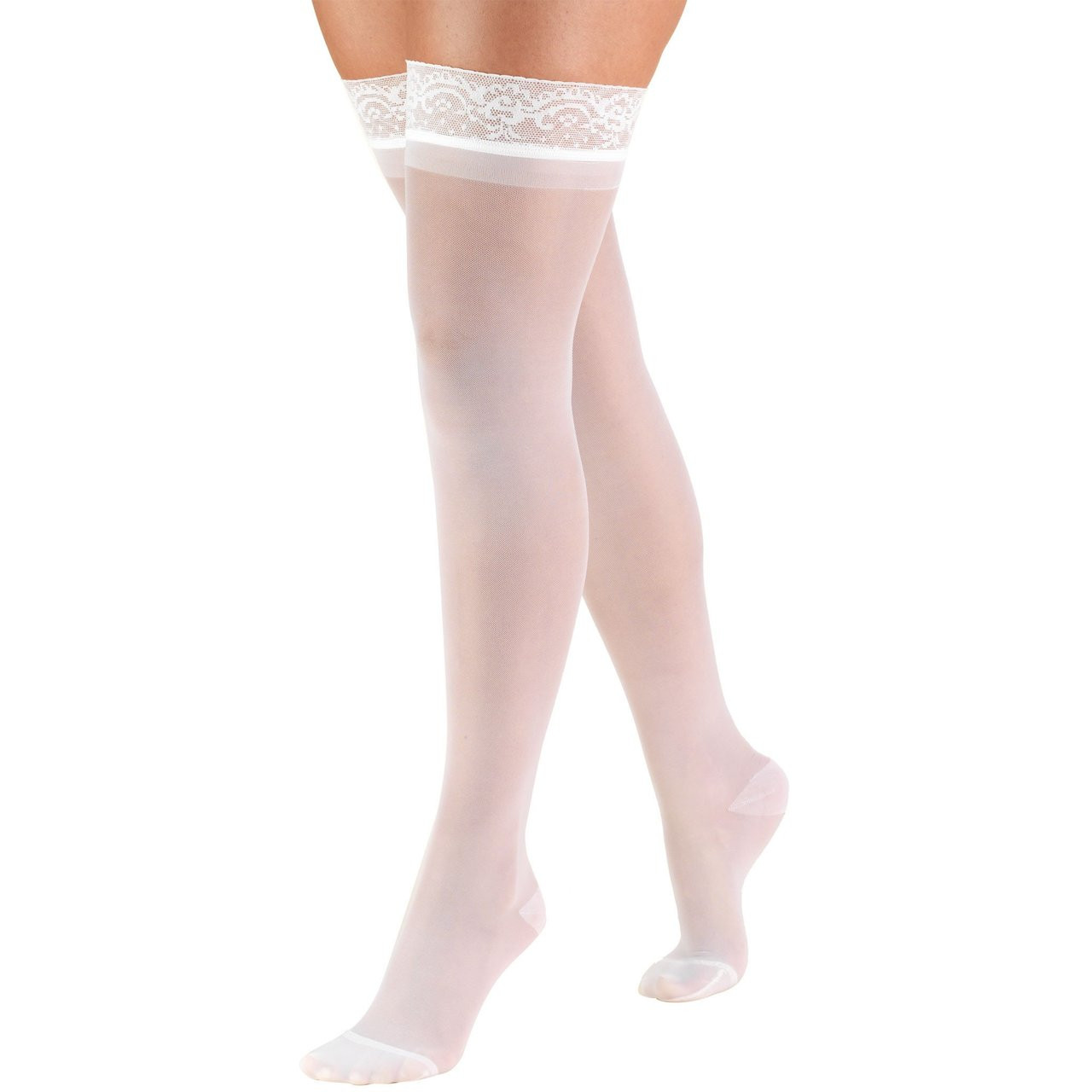 LADIES' SHEER LITES 15-20mmHg Thigh-high, white S-M-L-XL (1774WH)