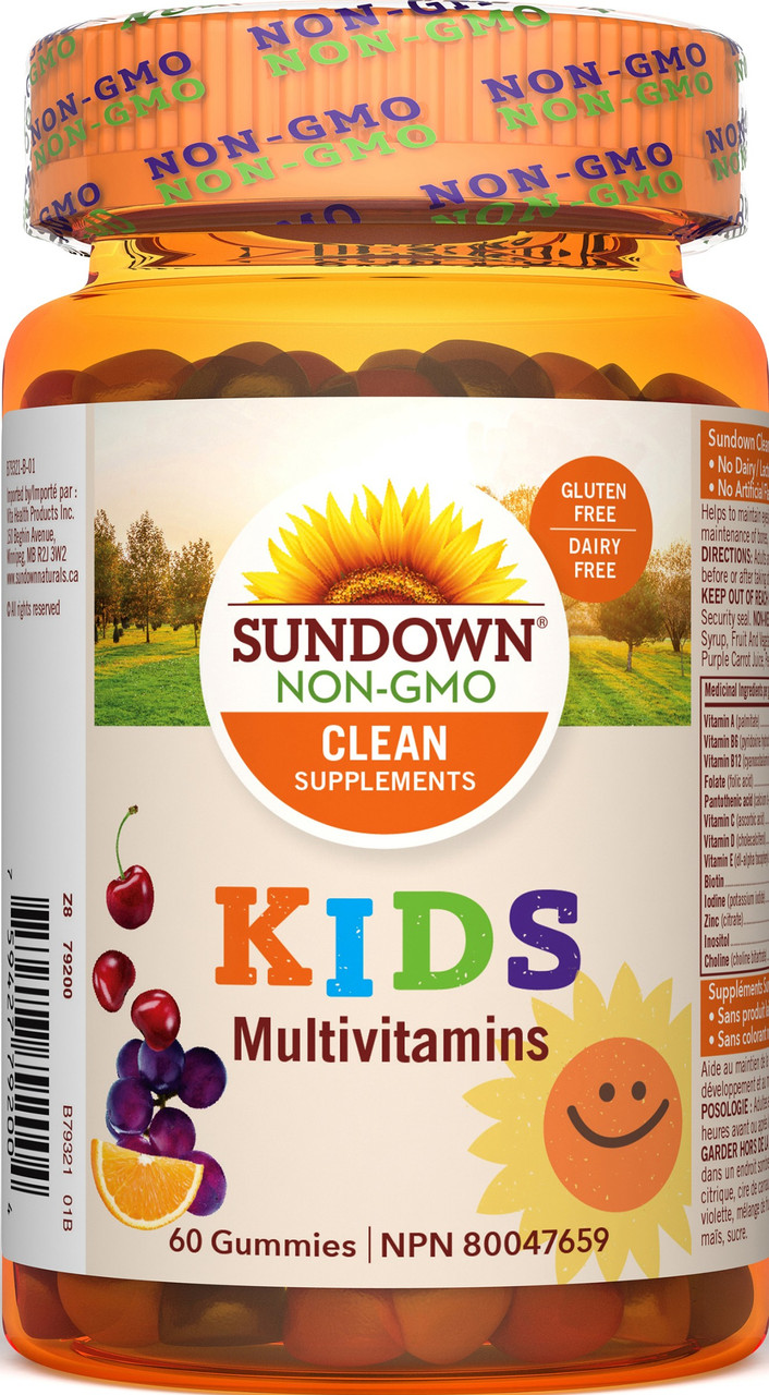 Sundown Naturals 800947 KIDS MULTIVITAMIN GUMMY, NON-GMO, 60 GUMMIES