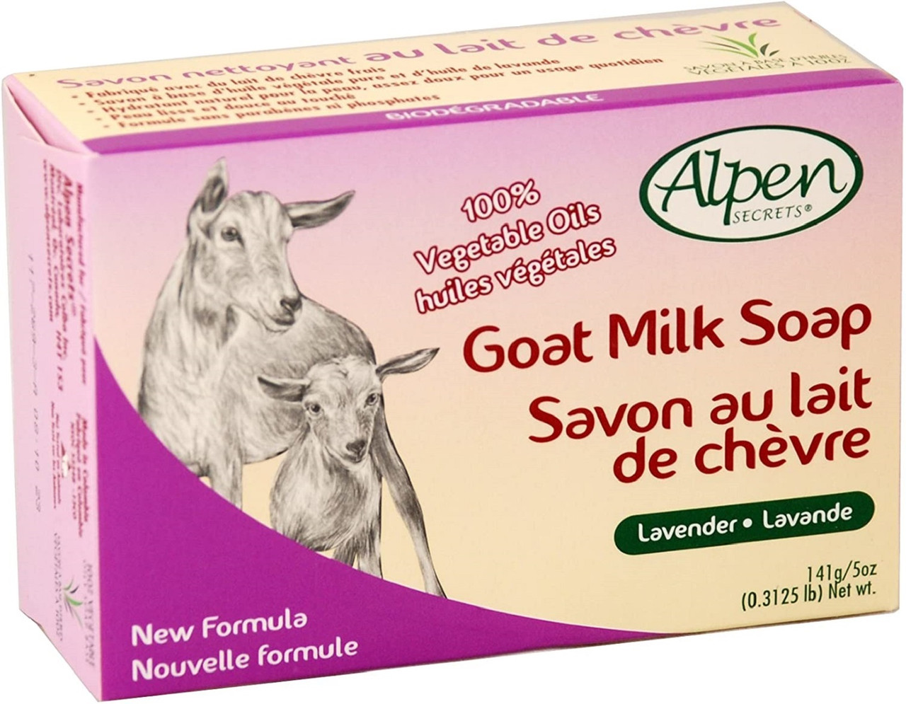 ALPEN SECRETS AR7002 Daily Cleansing Goat milk Soap with Lavender Oil, 141g