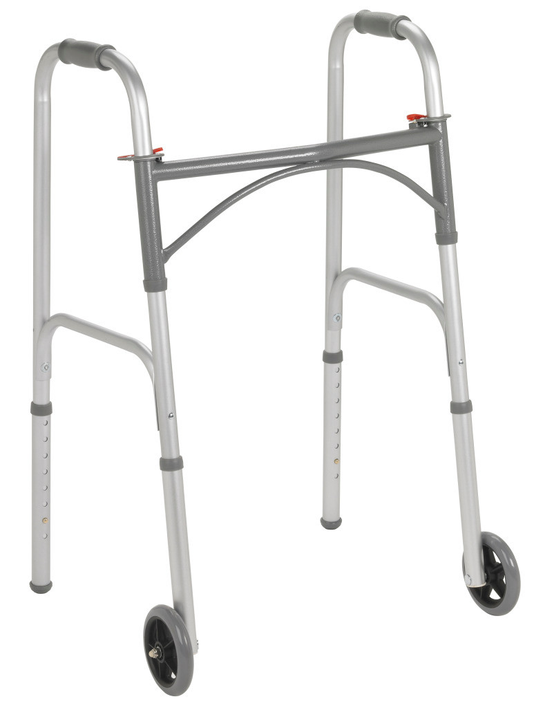 Drive Medical 10244-1 Folding Walker Adjustable Height drive™ Steel Frame 350 lbs. Weight Capacity 32 to 39 Inch Height