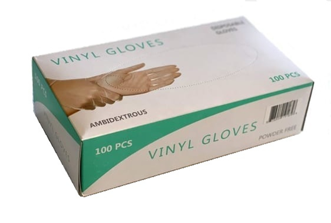 Disposable Vinyl Gloves, Non-Sterile, Medium, 100/Box