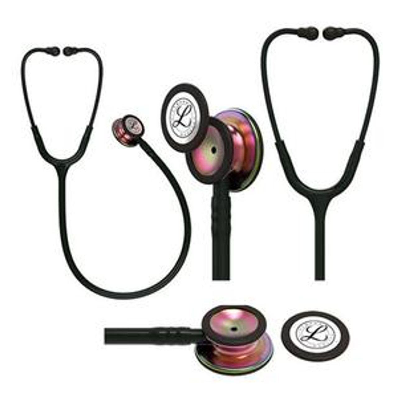 3M 5870 LITTMANN III CLASSIC STETHOSCOPE 27 inch BLACK TUBE W/ RAINBOW FINISH & 2-SIDED CHESTPIECE