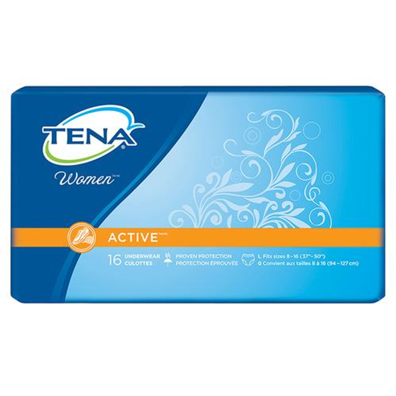 SCA 5485 CS/4PKG (18/PKG)  TENA WOMEN PROTECTIVE UNDERWEAR, SMALL/MEDIUM 29IN x 40IN