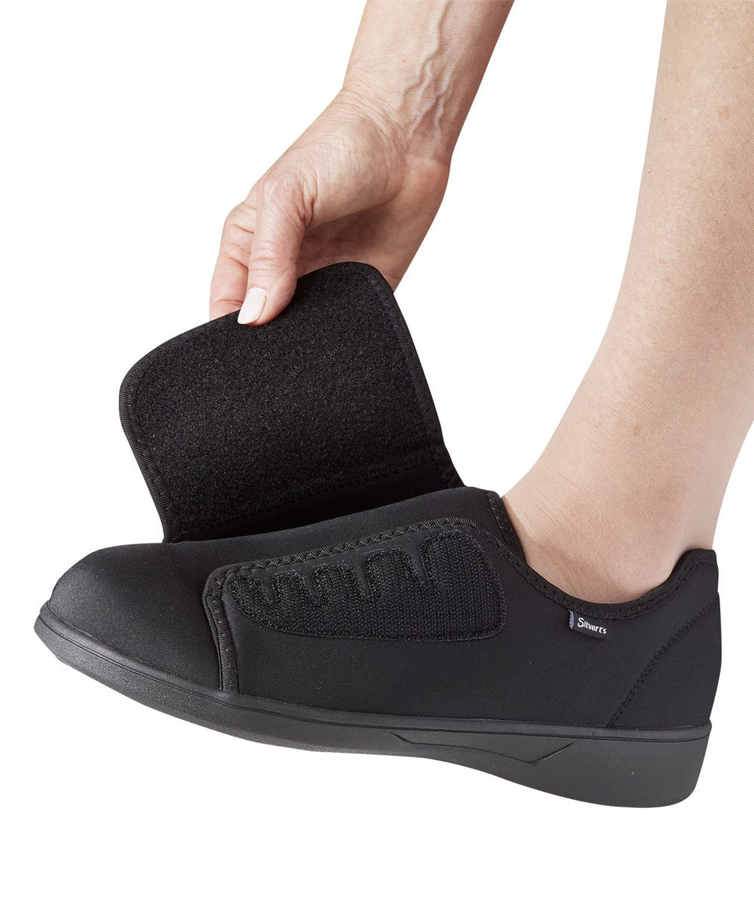 Silverts SV10270 Fluid Barrier Antimicrobial Extra Wide Extra Deep Shoes For Women -  Slip Resistant Comfortable Walking Shoes Black, Size=10, SV10270-SV2-10