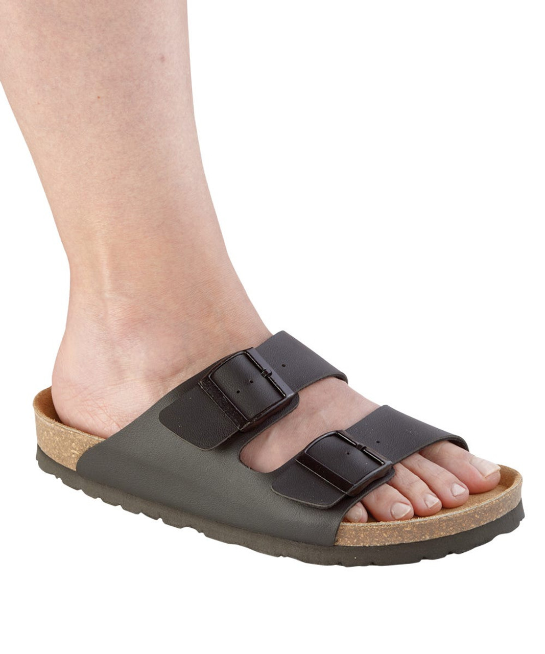 Silverts SV10290 Womens Slip-On Shock-Absorbing Adjustable Sandal Shoes Black, Size=12, SV10290-SV2-12
