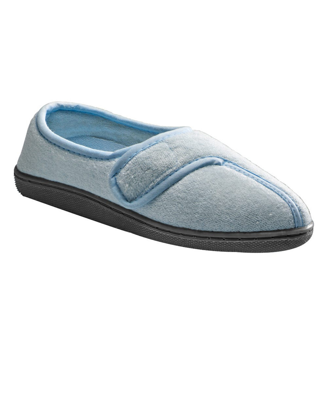Silverts SV10360 Soft Terry Cloth Slippers Blue, Size=M, SV10360-SV15-M