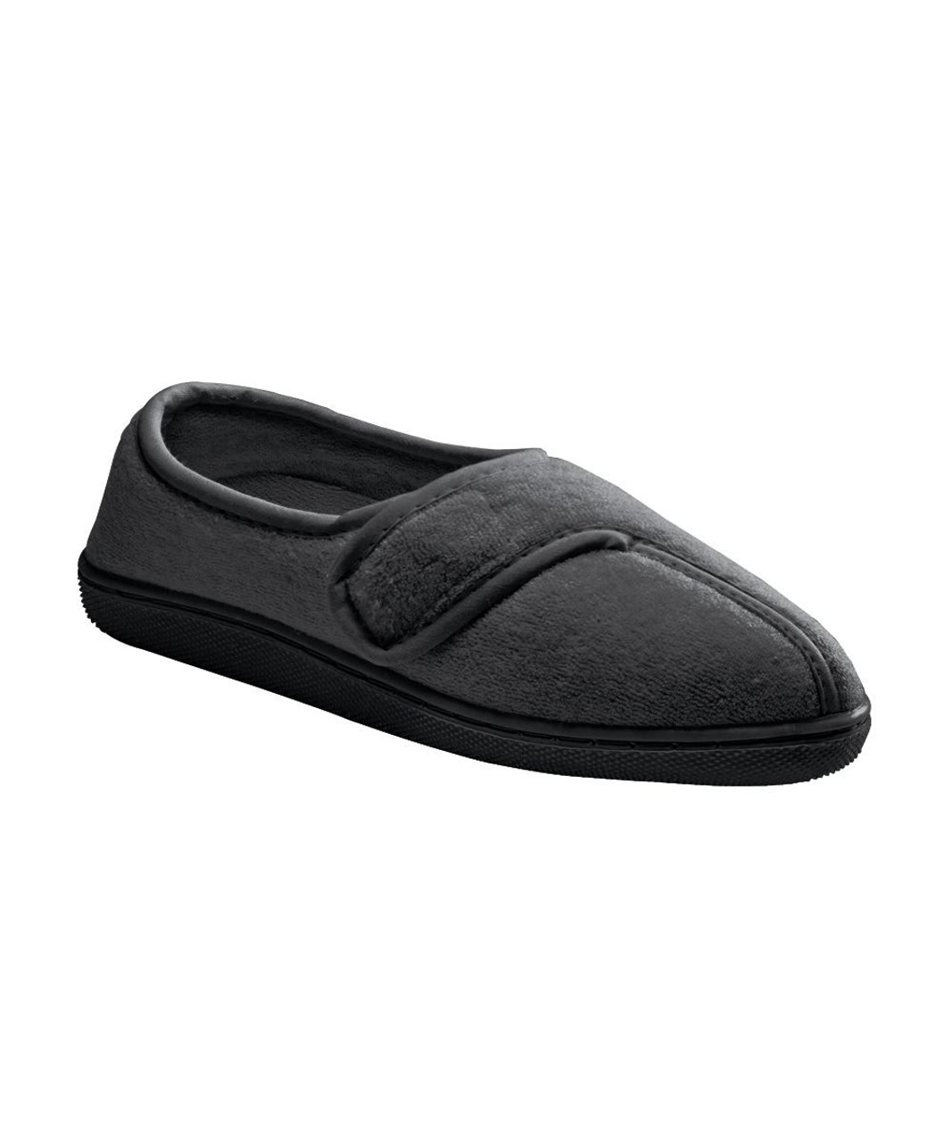 Silverts SV10360 Soft Terry Cloth Slippers Black, Size=M, SV10360-SV2-M