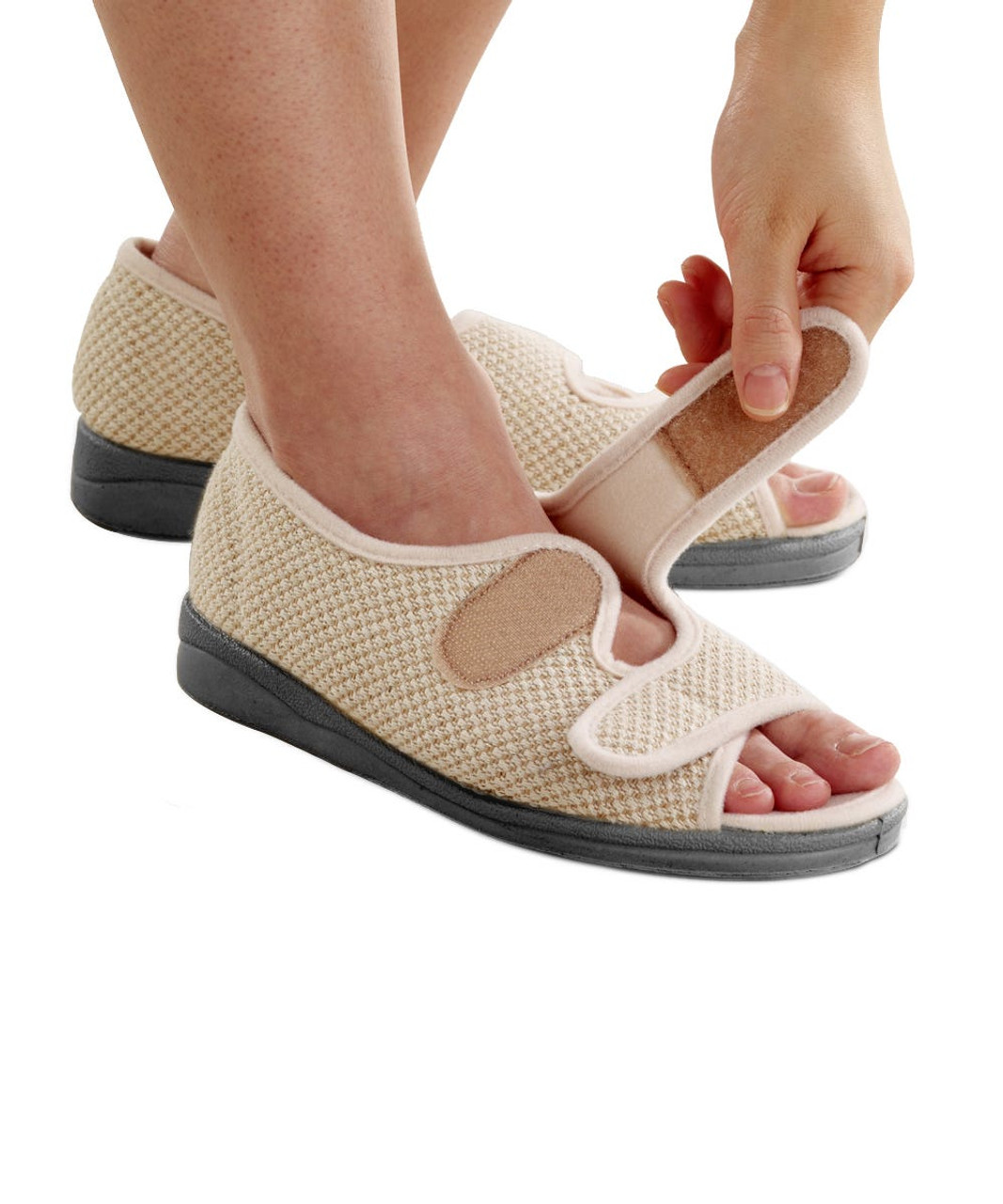 Silverts SV10370 Womens Indoor Outdoor Sandal Shoes Natural, Size=8, SV10370-SV69-8