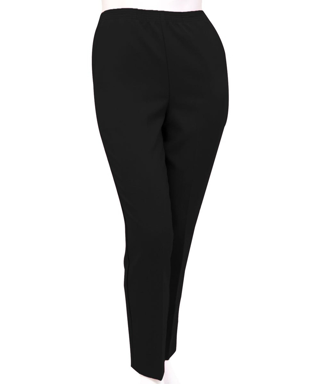Silverts SV13100 Women's Pull On Pants - Petite Pull On Elastic Waist Pants Black, Size=42P, SV13100-SV2-42P