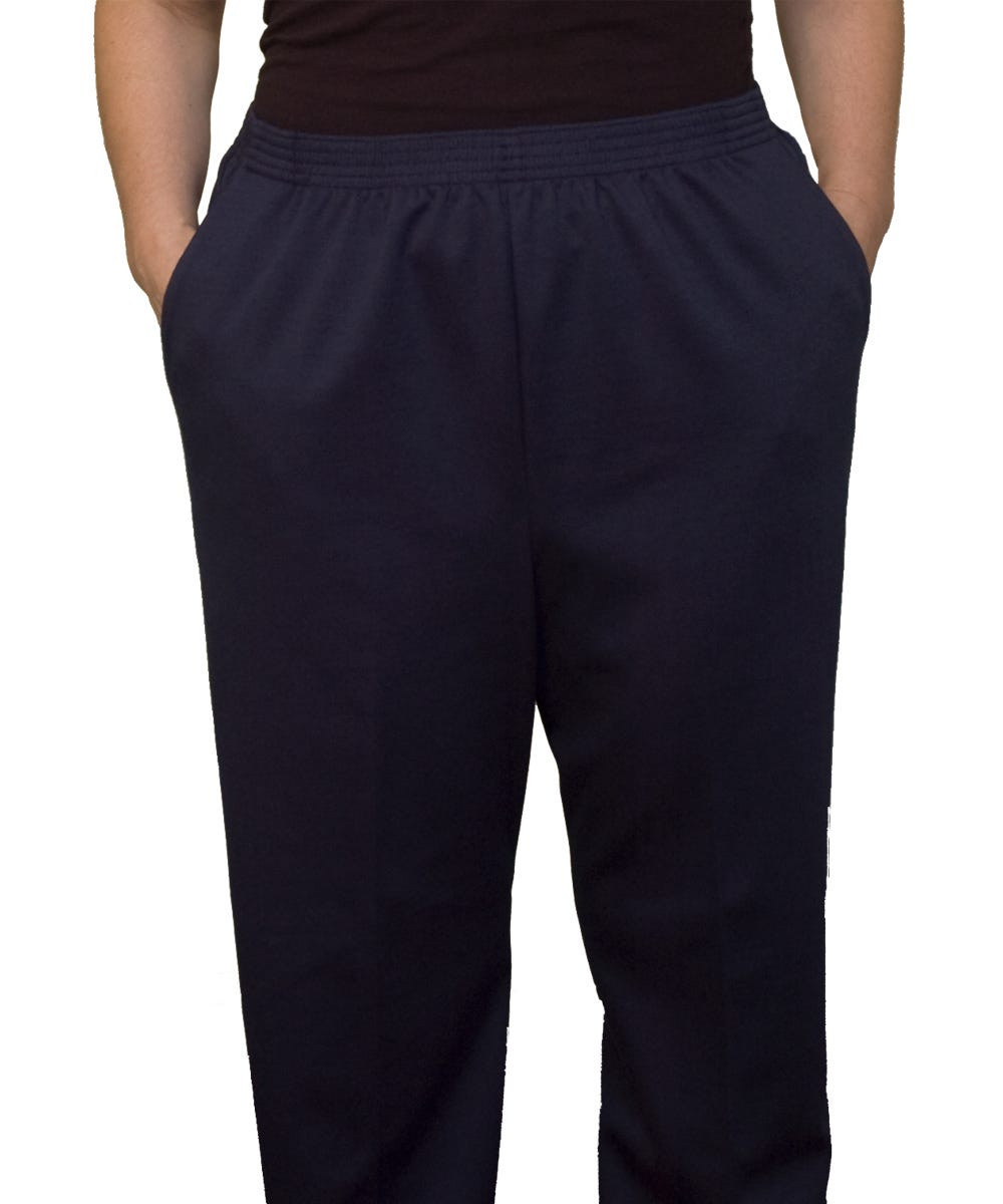 Silverts SV13410 Women's Pull On Elastic Waist Pants with Pockets Navy, Size=10P, SV13410-SV3-10P