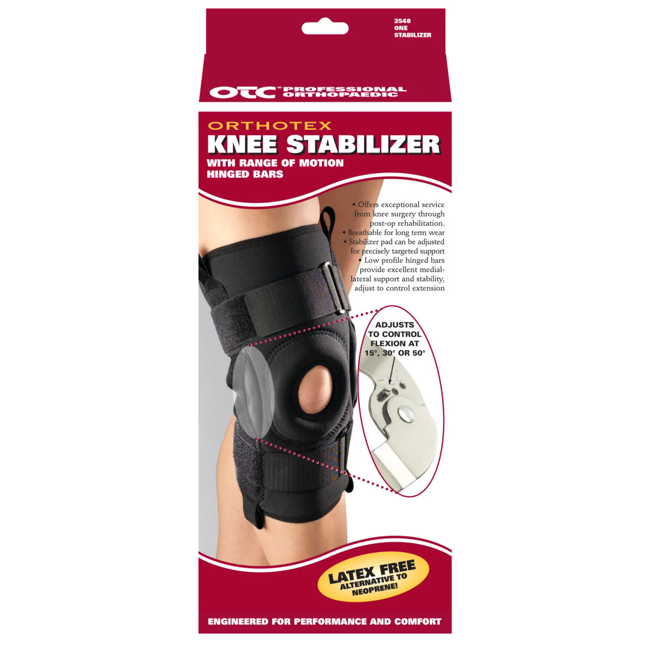 OTC 2548 ORTHOTEX Knee Stabilizer w/ROM Hinged Bars