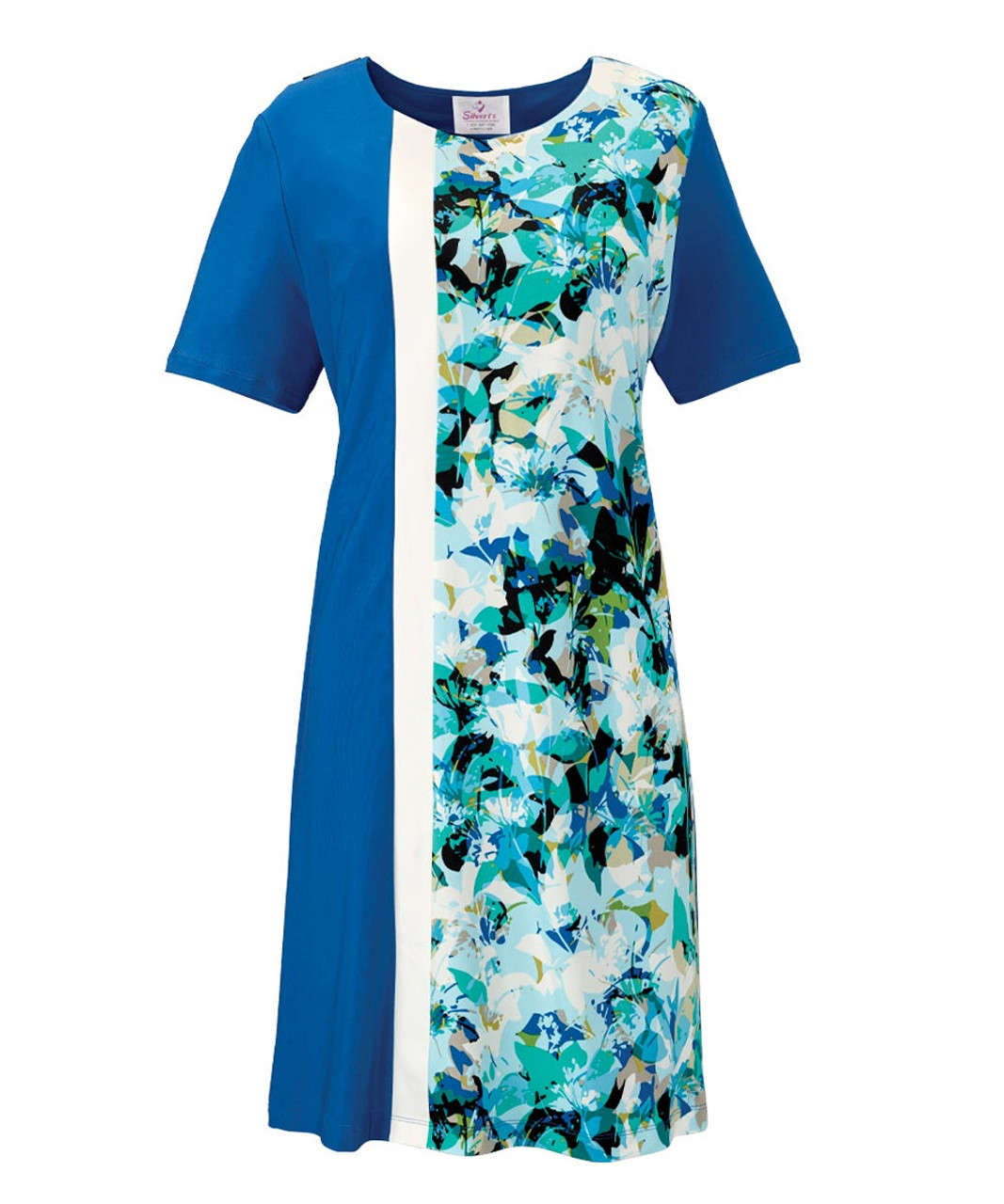 Silverts SV21030 Womens Open Back Adaptive  Dress Jade/Blue, Size=XL, SV21030-SV1346-XL