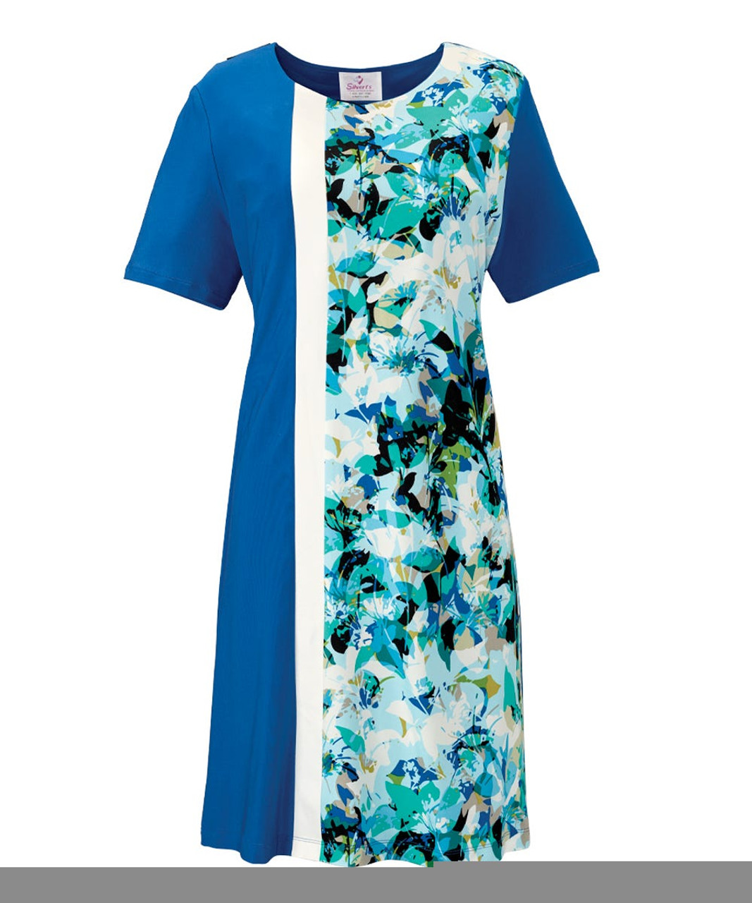 Silverts SV21030 Womens Open Back Adaptive  Dress Jade/Blue, Size=L, SV21030-SV1346-L