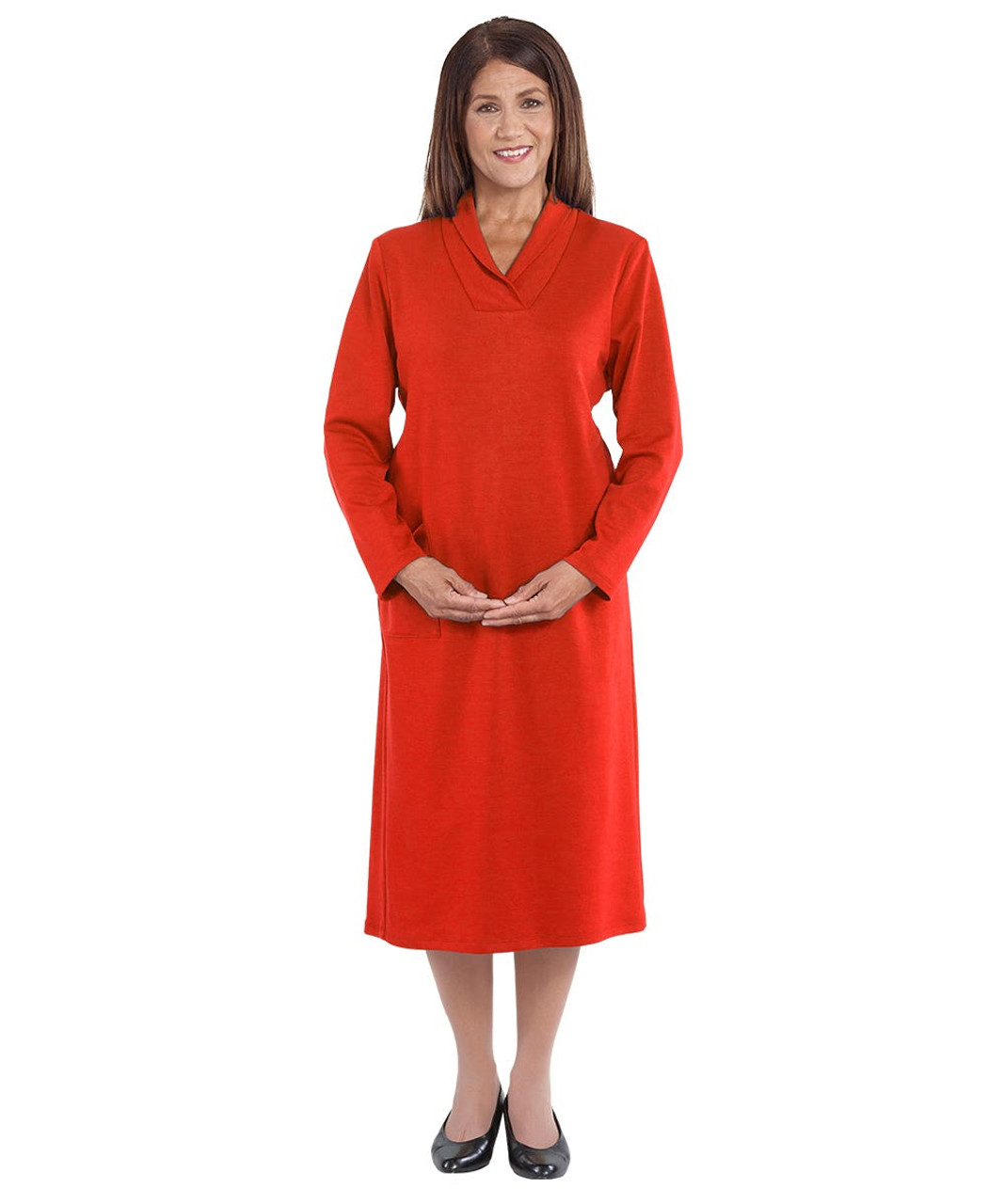 Silverts SV21060 Wheelchair Adaptive Dress For Women -  Ladies Winter Weight Adaptive Apparel Dress New Coral, Size=2XL, SV21060-SV1308-2XL