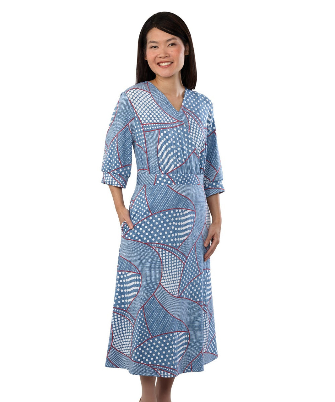 Silverts SV21190 Fit & Flare Open-Back Dress For Women - Womens Pretty Adaptive Dresses Denim, Size=3XL, SV21190-SV143-3XL