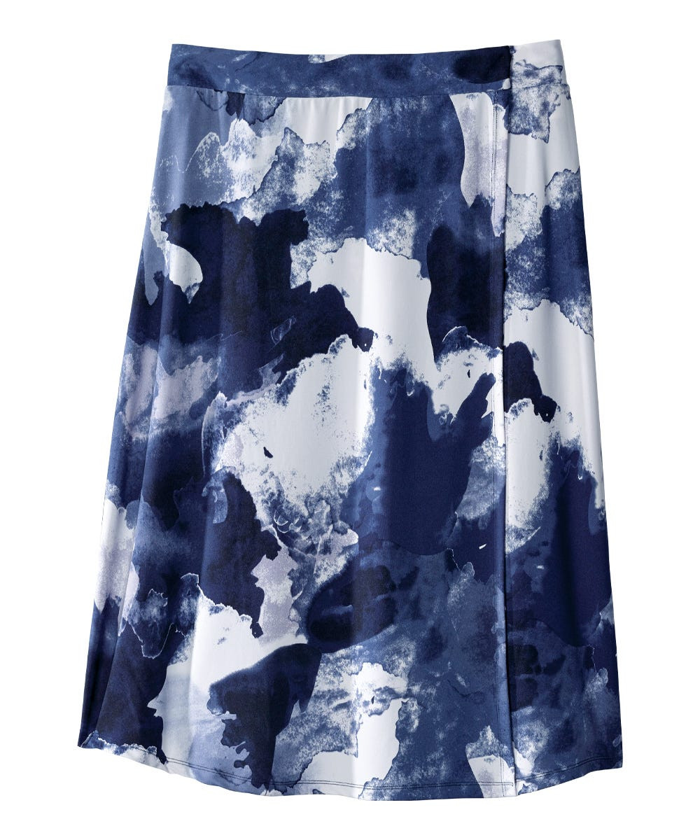 Silverts SV22640 Gorgeous Adjustable Wrap Skirt Indigo Cloud, Size=S, SV22640-SV1358-S