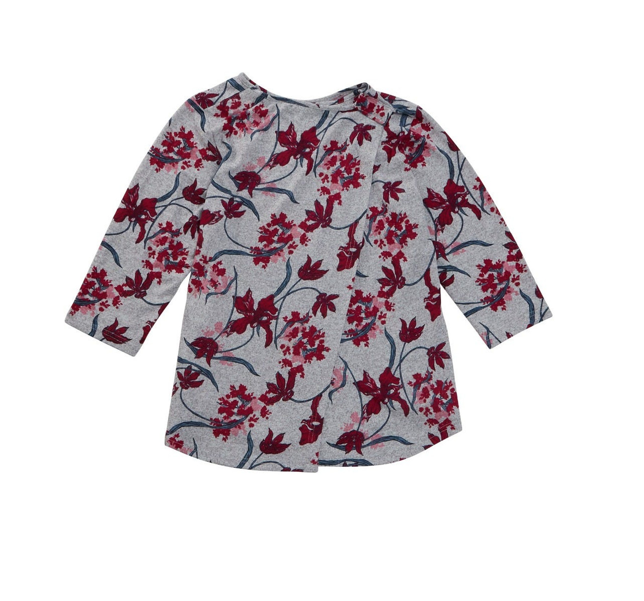 Silverts SV22910 Womens Soft Sweater Knit Adaptive Top  GRAY/RED FLORAL, Size=2XL, SV22910-SV1398-2XL