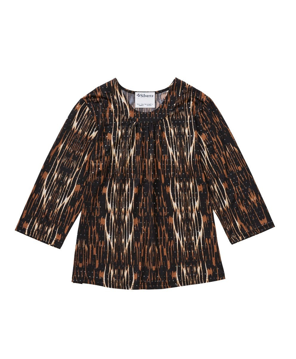 Silverts SV23180 Women's Attractive Adaptive Top ABSTRACT ANIMAL, Size=L, SV23180-SV1402-L