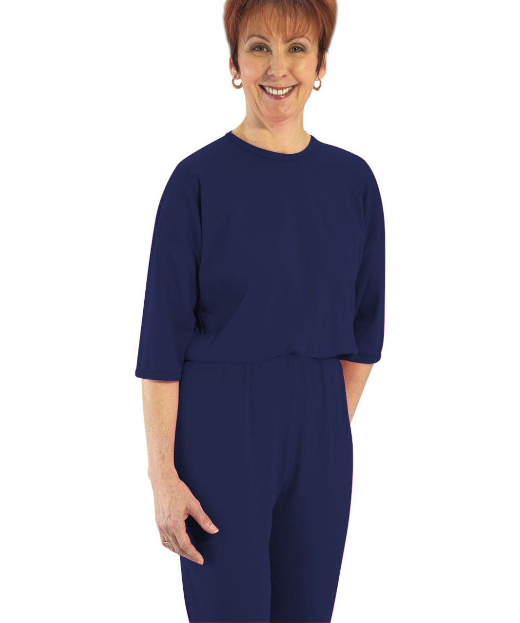 Silverts SV23310 Womens Dementia Alzheimer's Anti Strip Jumpsuits Navy, Size=XL, SV23310-SV3-XL