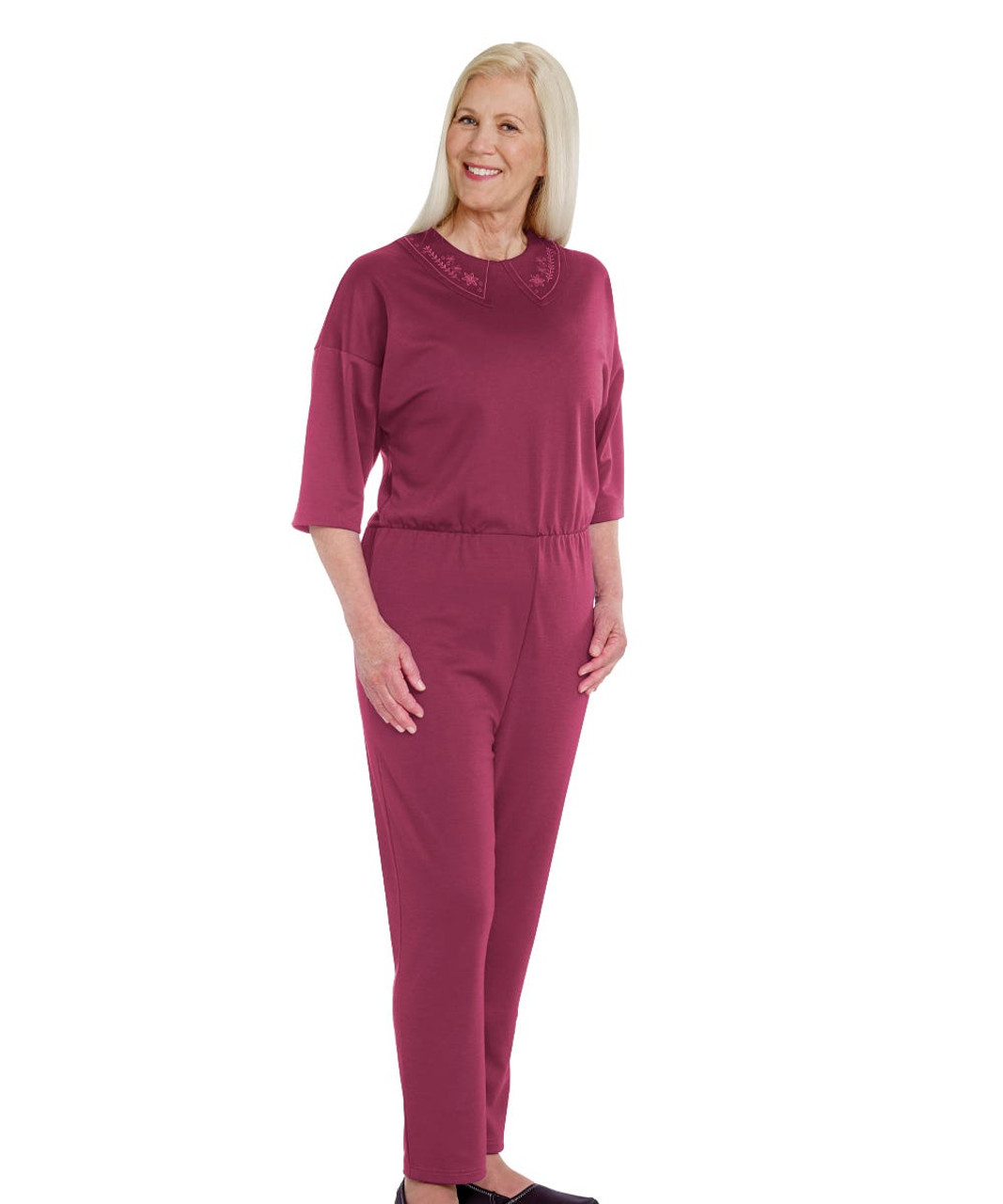 Silverts SV23330 Womens Anti Strip Suit Jumpsuit Burgundy, Size=2XL, SV23330-SV23-2XL