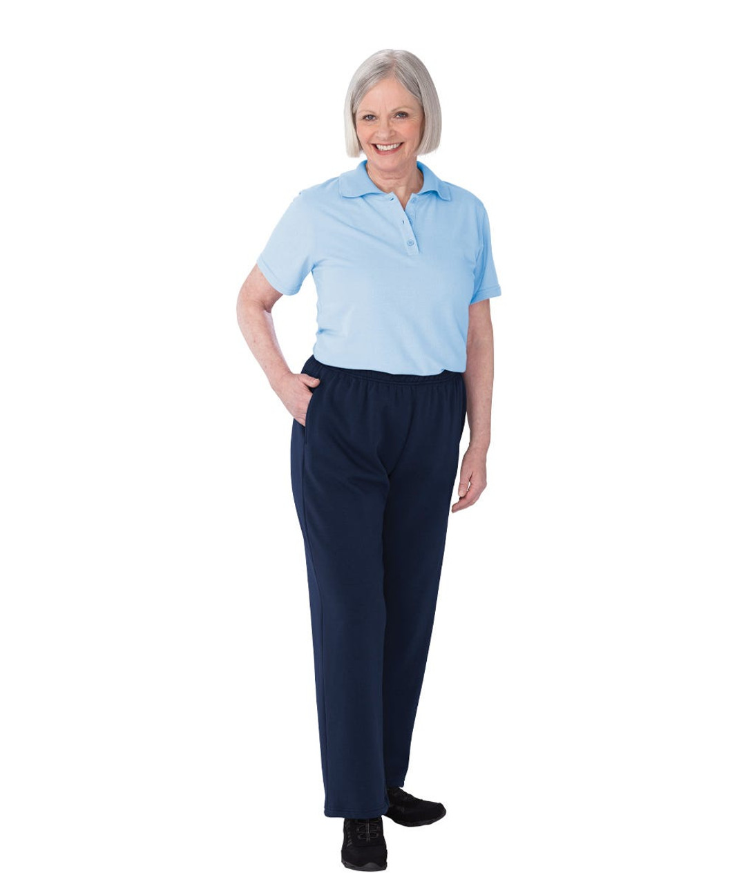 Silverts SV23390 Womens Dementia Alzheimer's Anti Strip Jumpsuit Baby Blue/Navy, Size=XL, SV23390-SV1353-XL