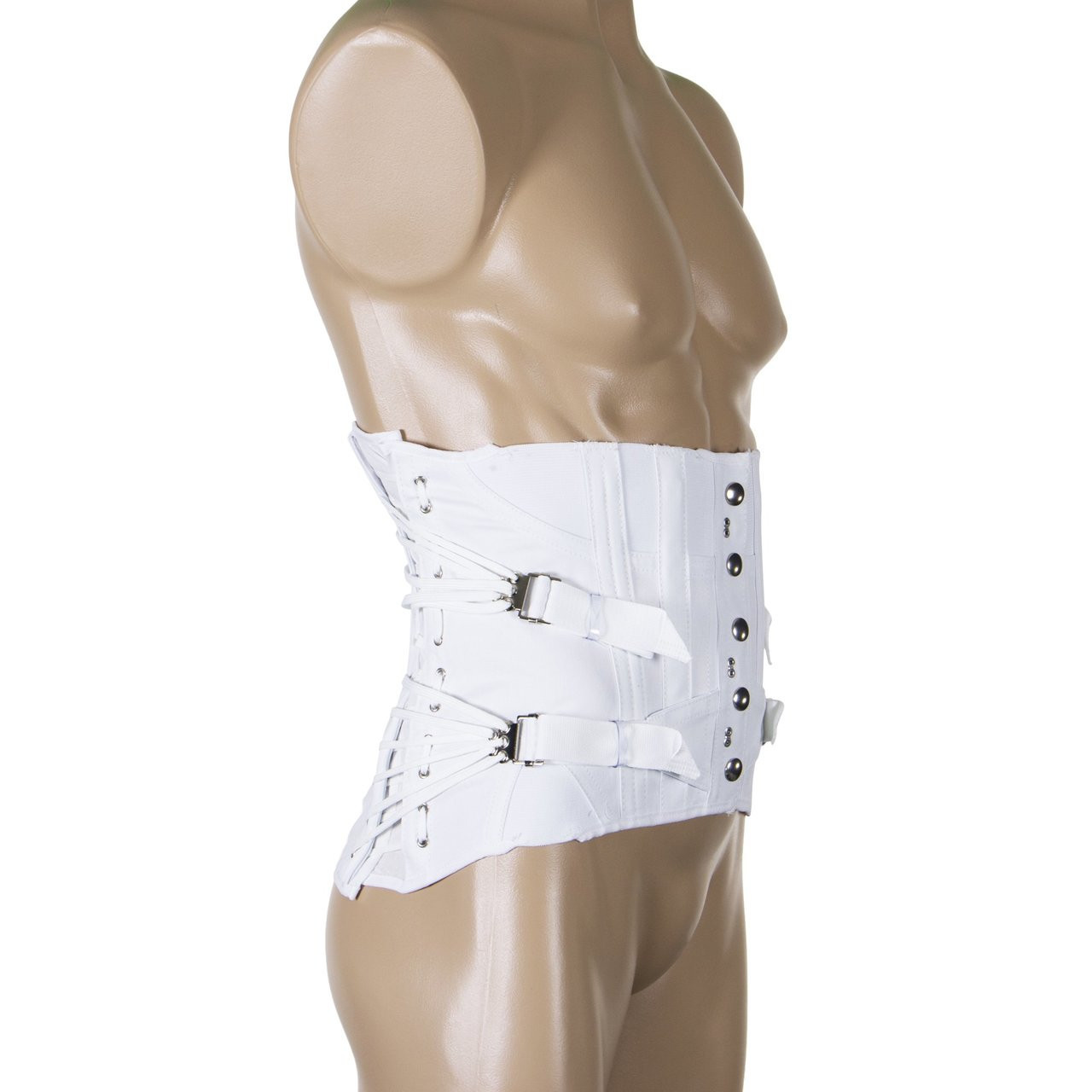 OTC 0444 Men's Lumbo Sacral Orthoses (side lace corsets) 2 pulls, 2 steels, 9" front, 15" back  Sizes: 30-44