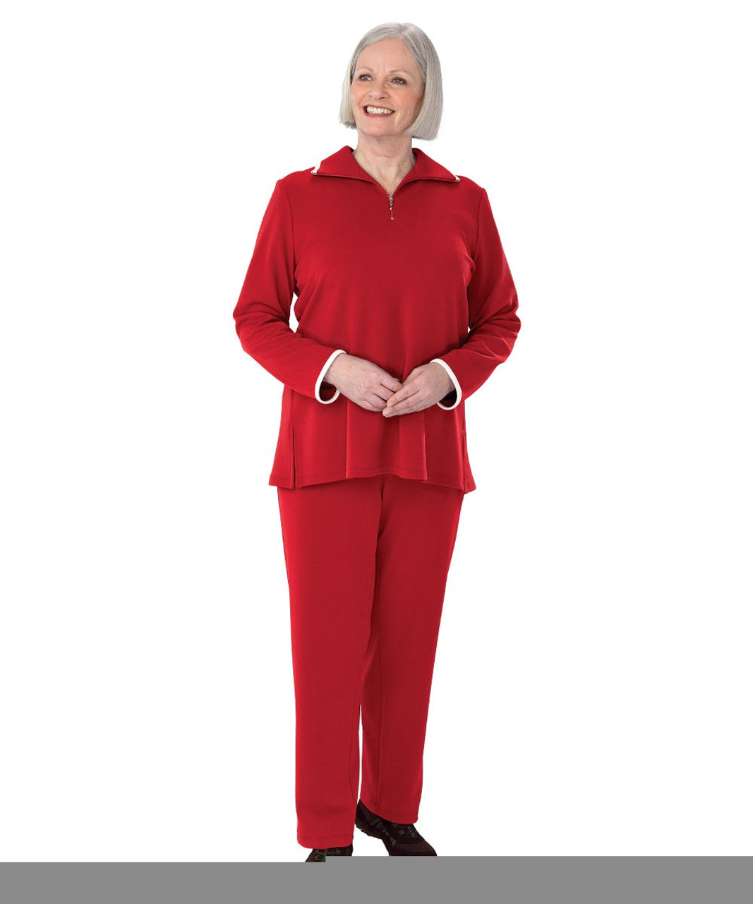 Silverts SV24540 Womens Adaptive Two Piece Set Red, Size=S, SV24540-SV31-S