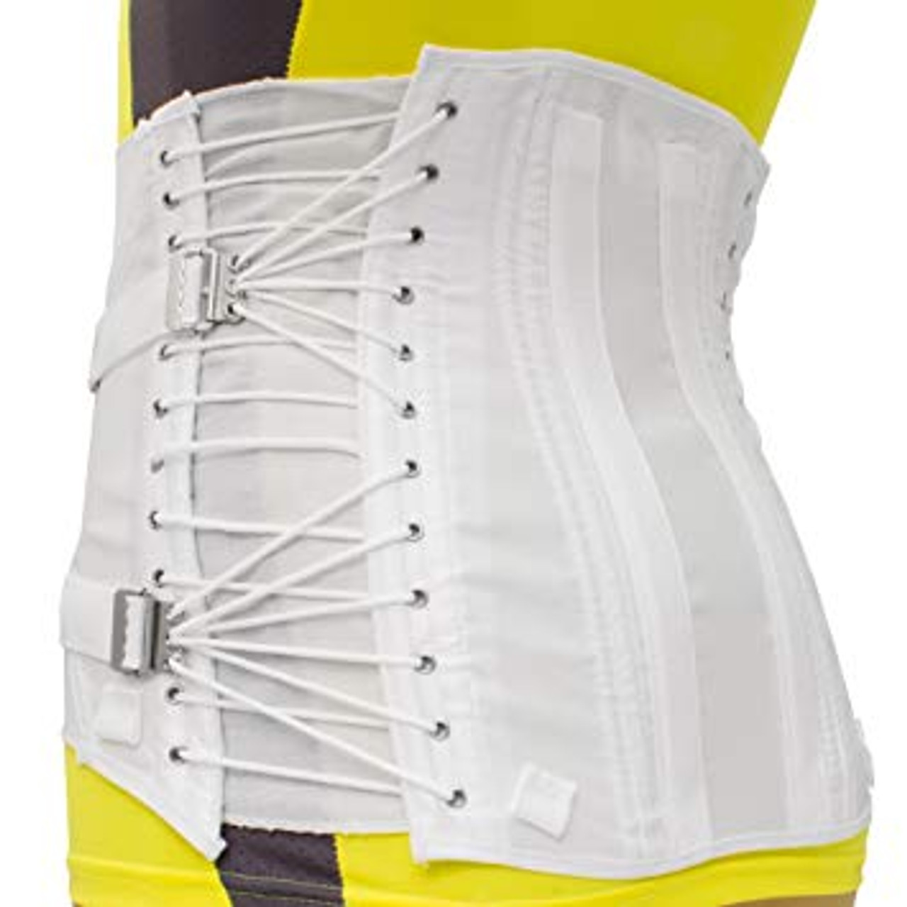 OTC 0713 Ladies' Lumbo Sacral Orthoses (side lace corsets) Power net, 2 pulls, 2 steels, 8" front, 12" back 30-44 (0713)