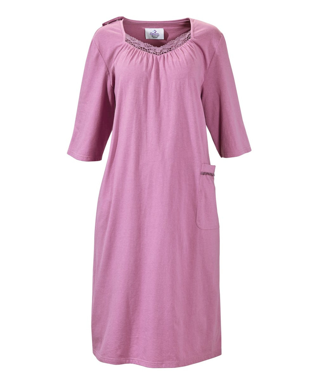 Silverts SV26060 Womens Hospital Nursing Home Adaptive Patient Gowns Lavender, Size=3XL, SV26060-SV115-3XL