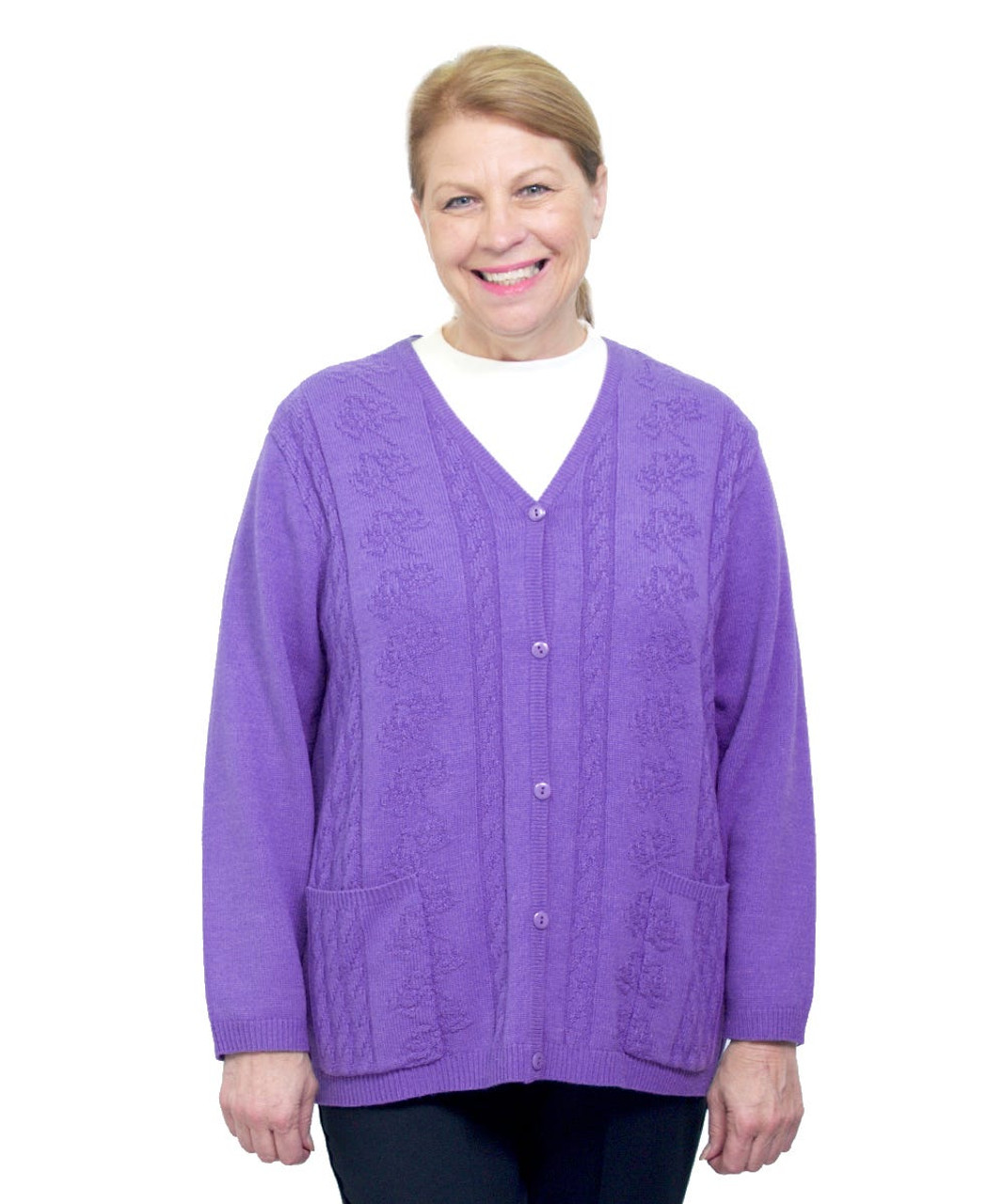 Silverts SV27080 Womens Adaptive Open Back Cardigan Lavender, Size=2XL, SV27080-SV115-2XL