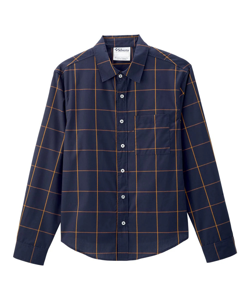  Magnetic Buttons Dress Shirt for Men - Shadow Plaid Sizes: S-3XL