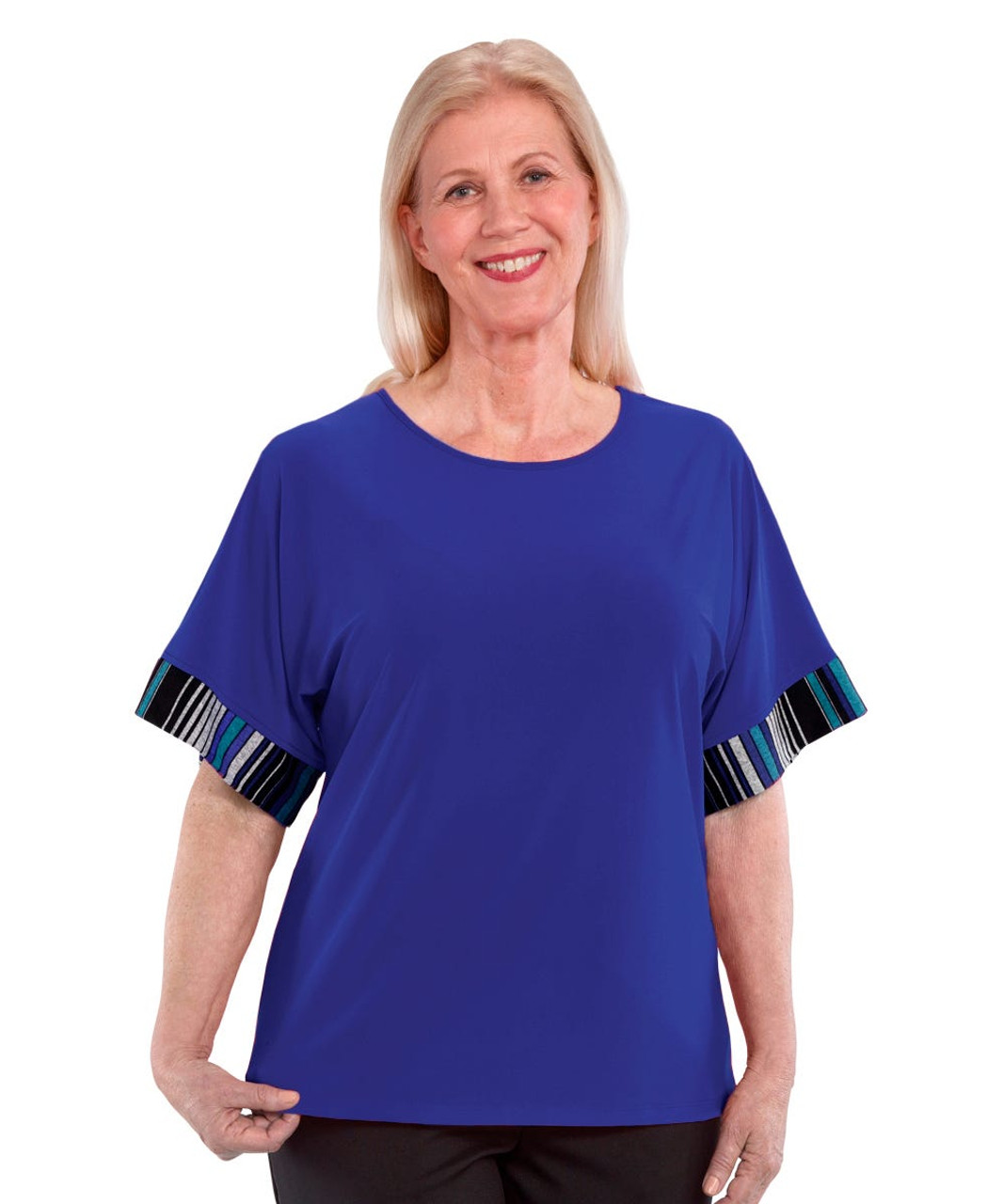 Silverts SV41070 Easy Dressing Top with Extra Deep Arm Holes  Cobalt, Size=S, SV41070-SV765-S