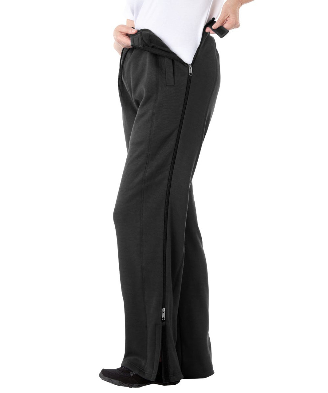 Silverts SV41300 Quality Mens Side Zip Pants Black, Size=2XL, SV41300-SV2-2XL