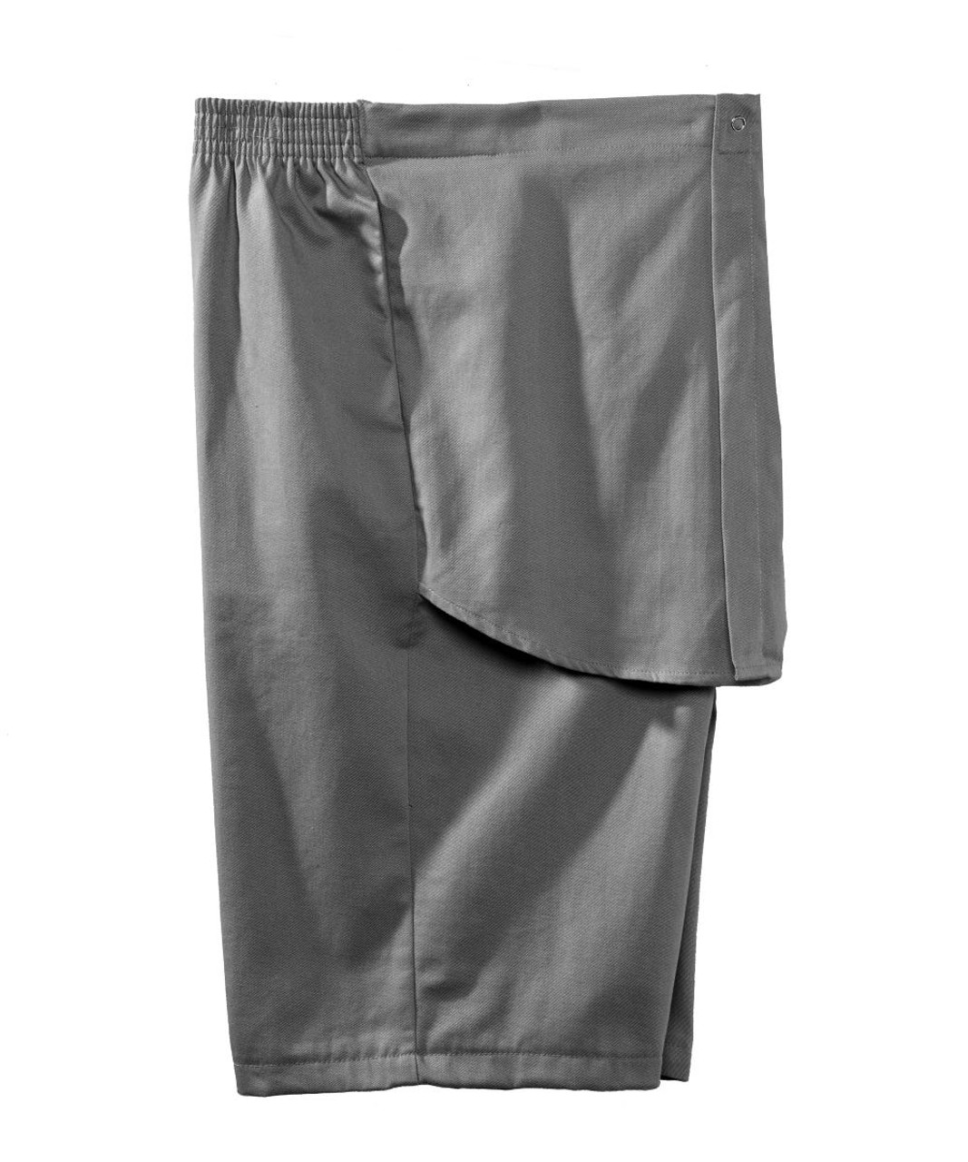 Silverts SV50040 Mens Elastic Waist Cotton Adaptive Shorts Gray, Size=XS, SV50040-SV18-XS