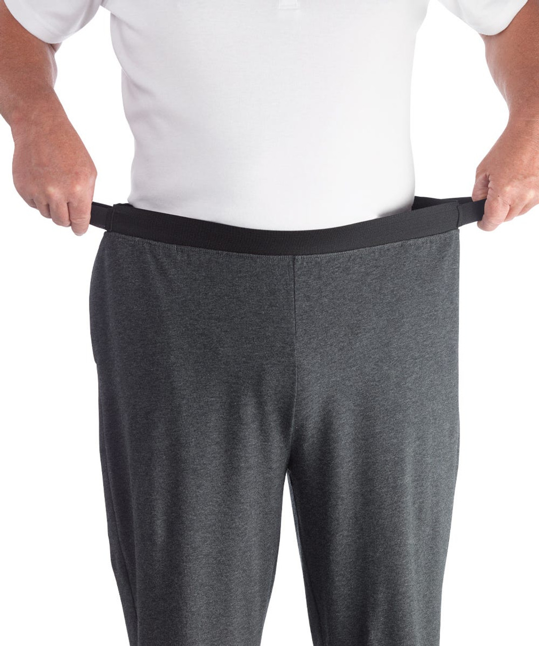 Silverts SV50160 Mens Arthritis Easy Grip Wide Leg Pull On Pants  Charcoal, Size=M, SV50160-SV7-M