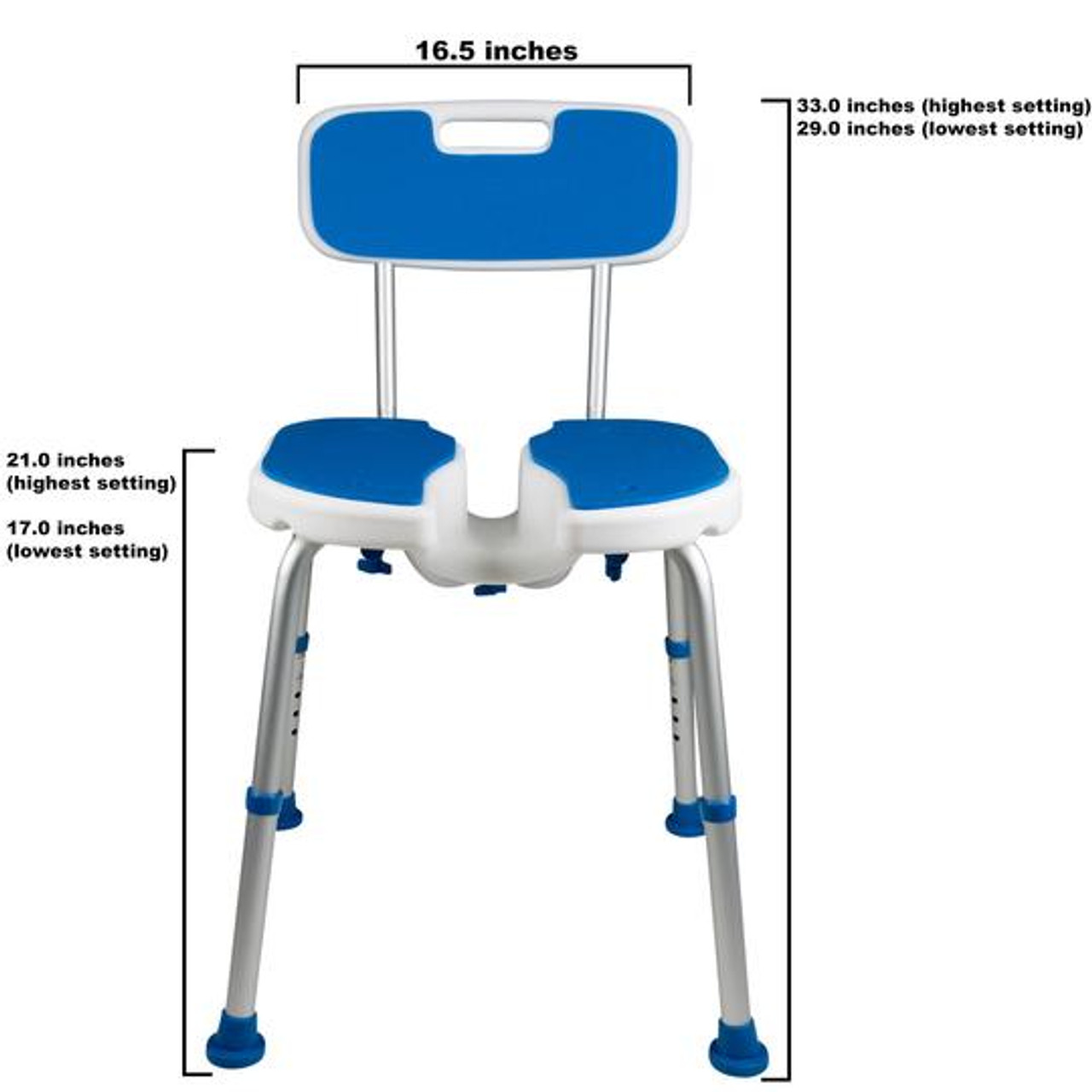 PCP 7105 BATH/SHOWER BENCHES U-shaped Seat Adjustable Shower Chair