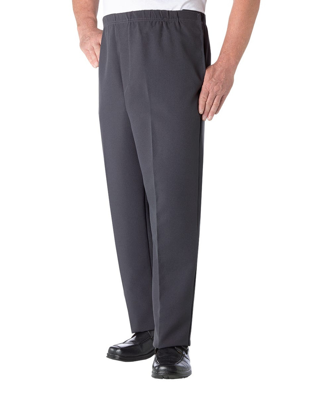 Silverts SV50660 Men's Easy Access Pants with Elastic Waist Dark Grey, Size=L, SV50660-SV96-L