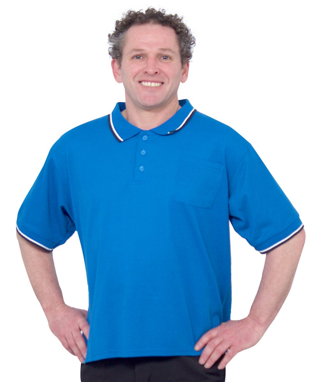 Silverts SV50710 Handsome Adaptive Polo Shirt Tops Cobalt, Size=M, SV50710-SV765-M