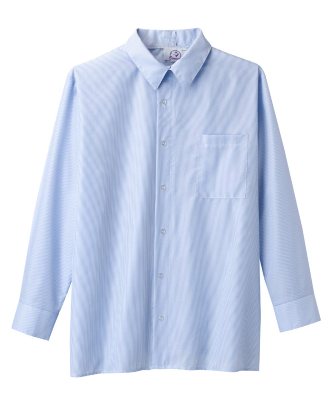 Silverts SV50750 Adaptive Sport Shirt for Men Light Blue Stripe, Size=3XL, SV50750-SV558-3XL