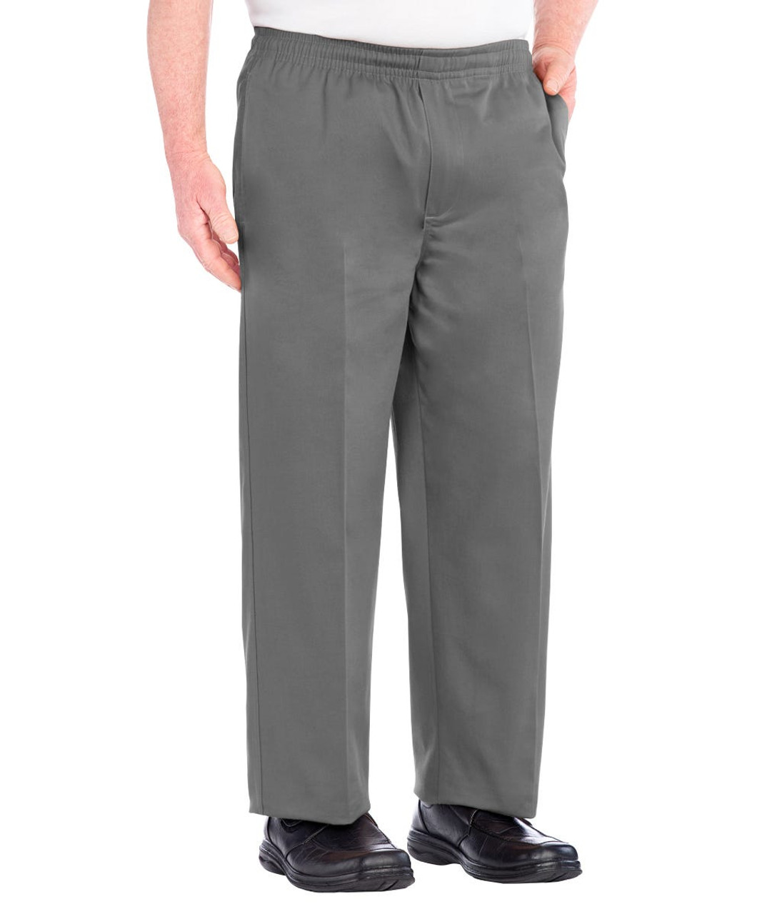 Silverts SV50790 Regular Mens Cotton Elastic Waist Pant  Gray, Size=3XL, SV50790-SV18-3XL